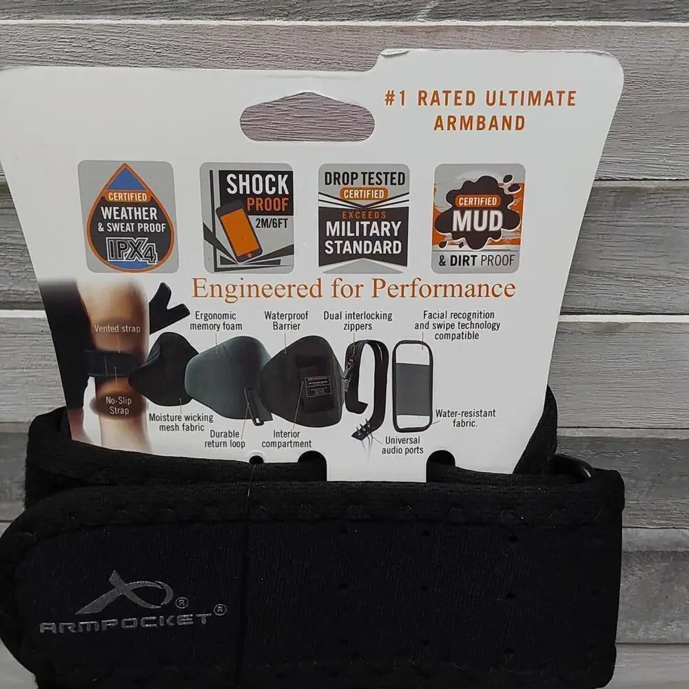 Armpocket X armband | iPhone 15/14/13/12, Galaxy S20/S10 | Medium Strap